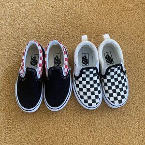 2 X NWOT Vans Kids Size 11 and 11.5 Slip on Check